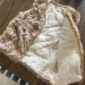 Kids Faux Fur Vest in Brown
